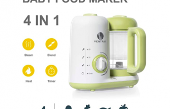 Ventray BabyGrow 300 Baby Food Maker, All-in-one Baby Food Processor, Blender, Steamer, Cooker, Chop, Grind, Puree, Quick, Easy Clean,BPA-Free,Green