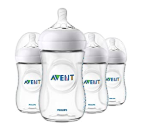 Philips Avent Natural Baby Bottle, Clear, 9oz, 4pk, SCF013/47