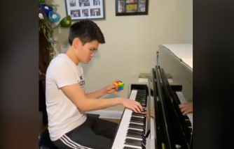 Viral Video: Teen plays the piano while solving a Rubik's cube