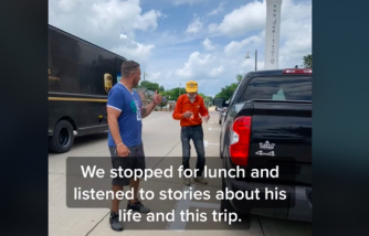 Viral video: Couple jumps to a 27-hour road trip to help an elderly man go home.