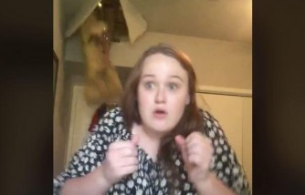 Viral TikTok video captures teen's mom falling from the ceiling.
