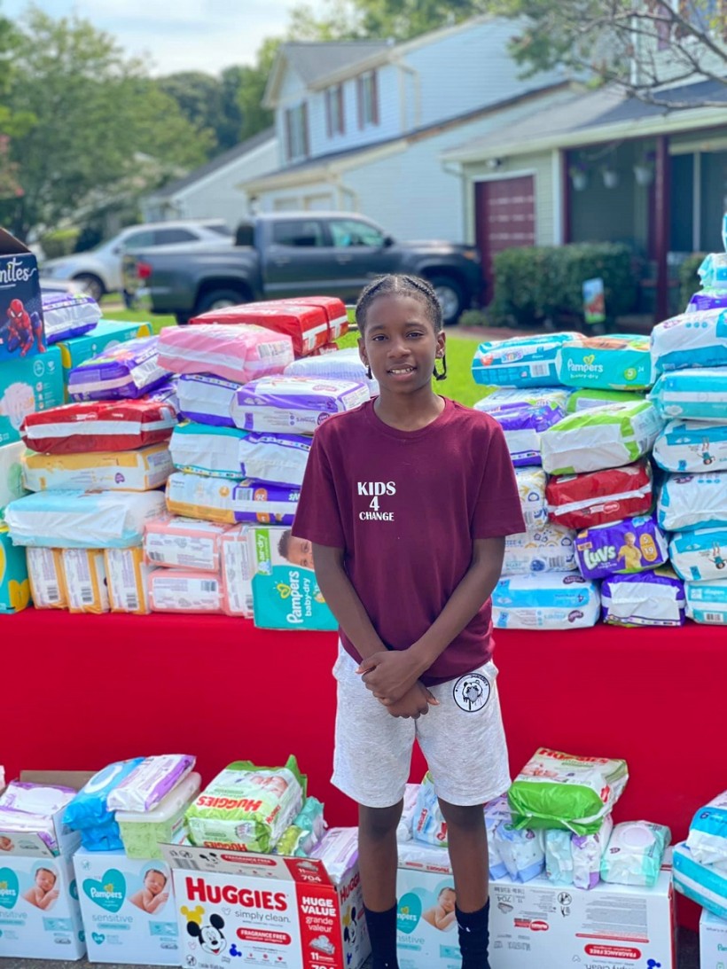 virginia boy, donates 22,000 diapers, single moms