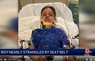 massachusetts mom, warns other parents, son got strangled by seatbelt
