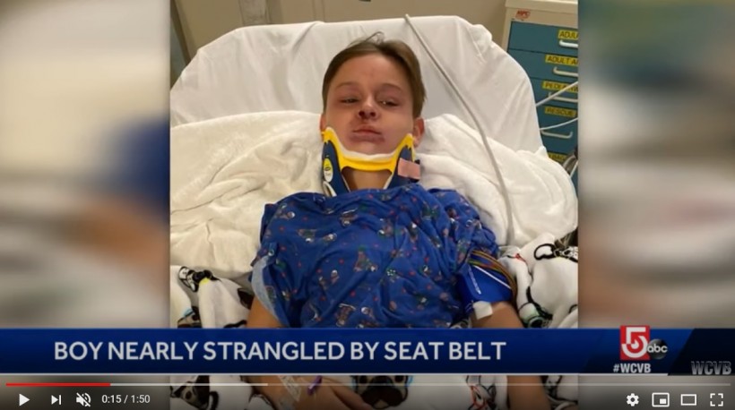 massachusetts mom, warns other parents, son got strangled by seatbelt