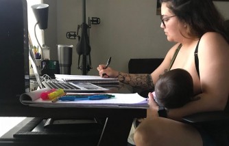 Mom fights for her right to breastfeed during online class