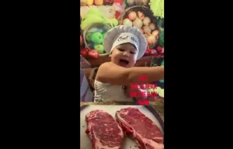 Two-year-old chef teaches viewers how to cook. 
