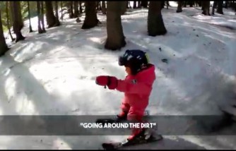 Dad Captures Toddler Daughter's Pep Talks While Skiing Through Trees