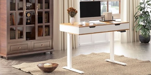 Esben Standing Desk: Perfect Height Adjustable Desk With Integrated Storage Drawer