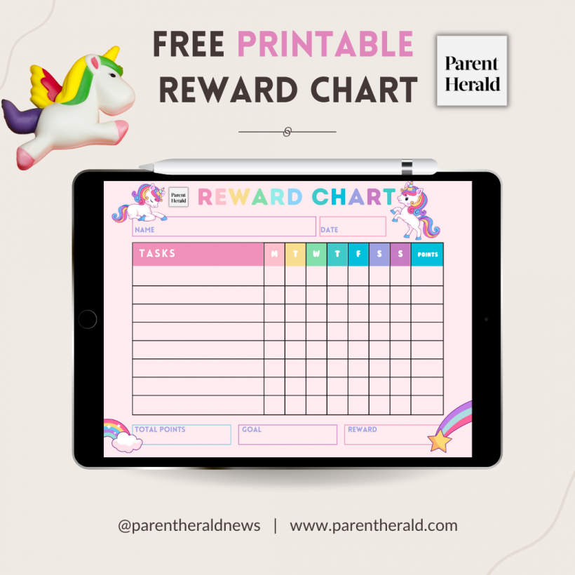 Free printable reward chart girls