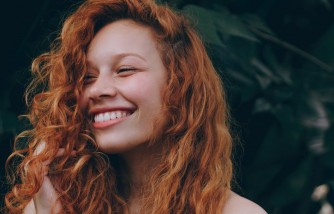 red hair with big smile 