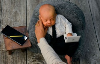 Newborn Photo Shoot Goes Viral After Photographer Shares Photos of Baby's Grumpy Expression Online