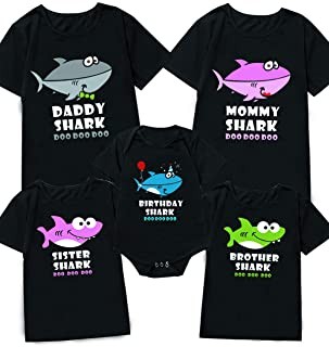 Minseng Direct My First Birthday Outfit Funny Shark Family Matching Outfit
