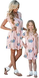 YMING Matching Mommy and Daughter Dresses Parent Child Outfits