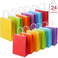 24 Pieces Kraft Paper Party Favor Bags with Handle Assortment