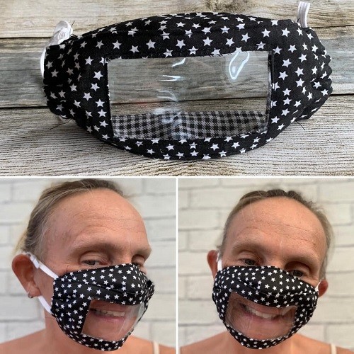 Deaf Mother Created Face Masks with Plastic Window for the Deaf