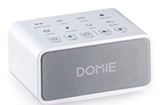 Rechargeable Sleep White Noise Sound Machine Domie, 8 Non-Looping Sound Modes, Built-in Timer, Portable, White Noise Machine for Home, Nursery, Travel, Office
