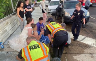 Nurse Who Was Still Wearing Her Wedding Dress Helped in A Car Crash
