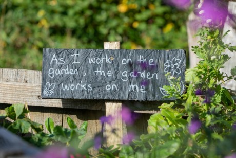 A message in a community garden